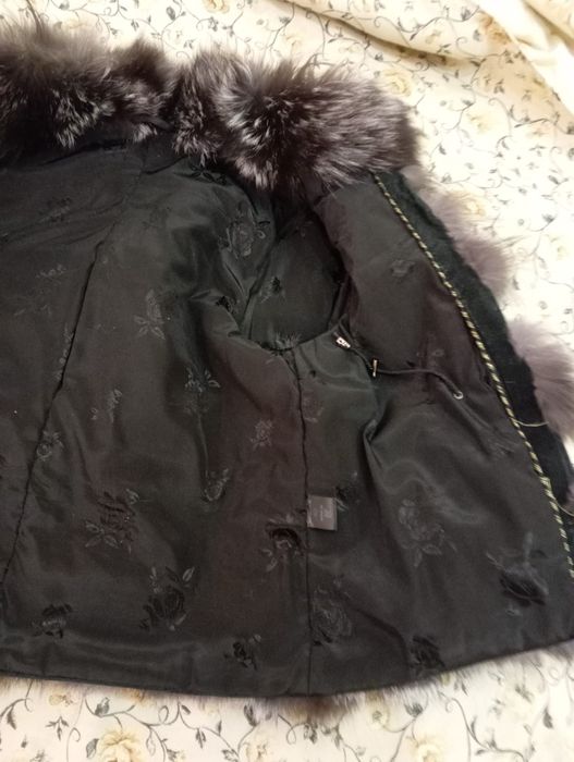 Палто от сребърна лисица