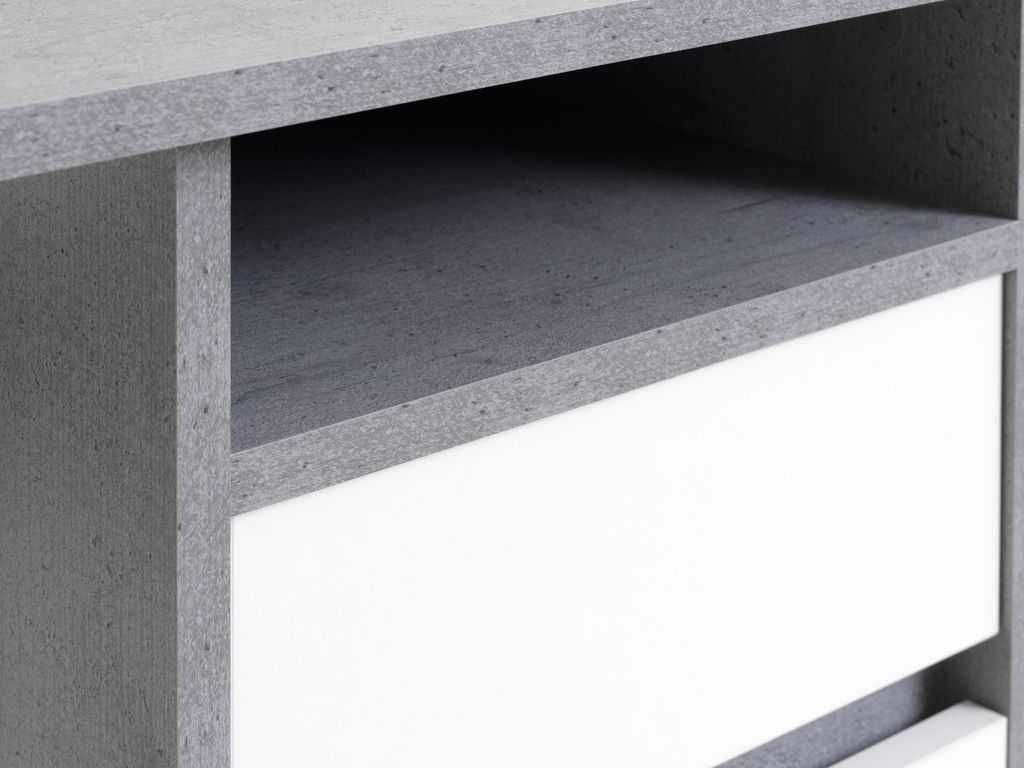 Birou alb/beton - 53x120 cm