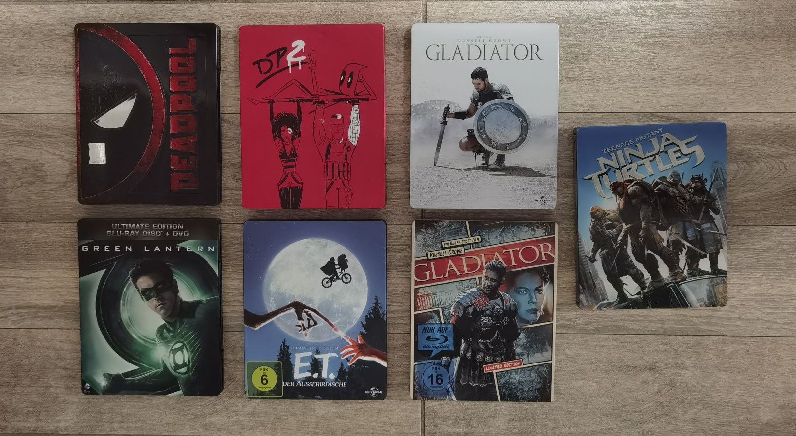 Blu-ray Steelbook Teenage Mutant Ninja Turtles/Deadpool/Gladiator/E.T