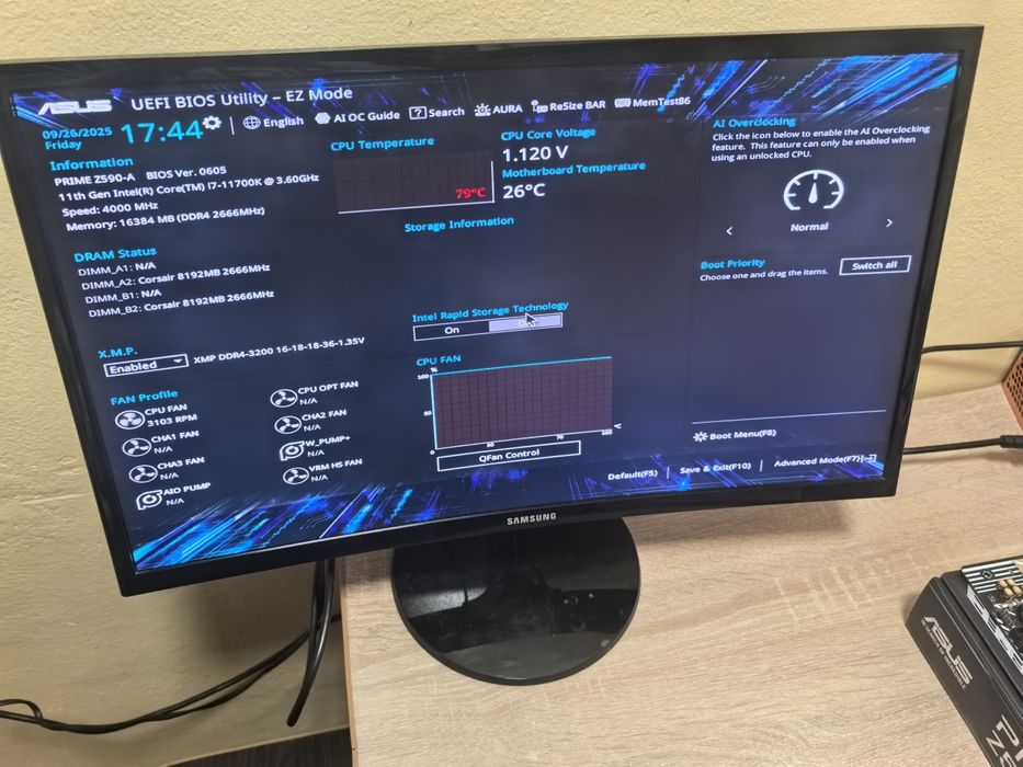 Kit gaming i7 11700k placa baza și 16gr rgb