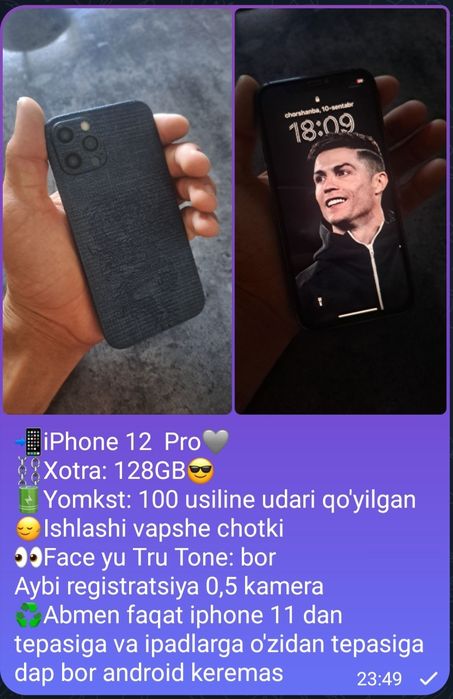 Iphone 12 pro azgina ishi bor