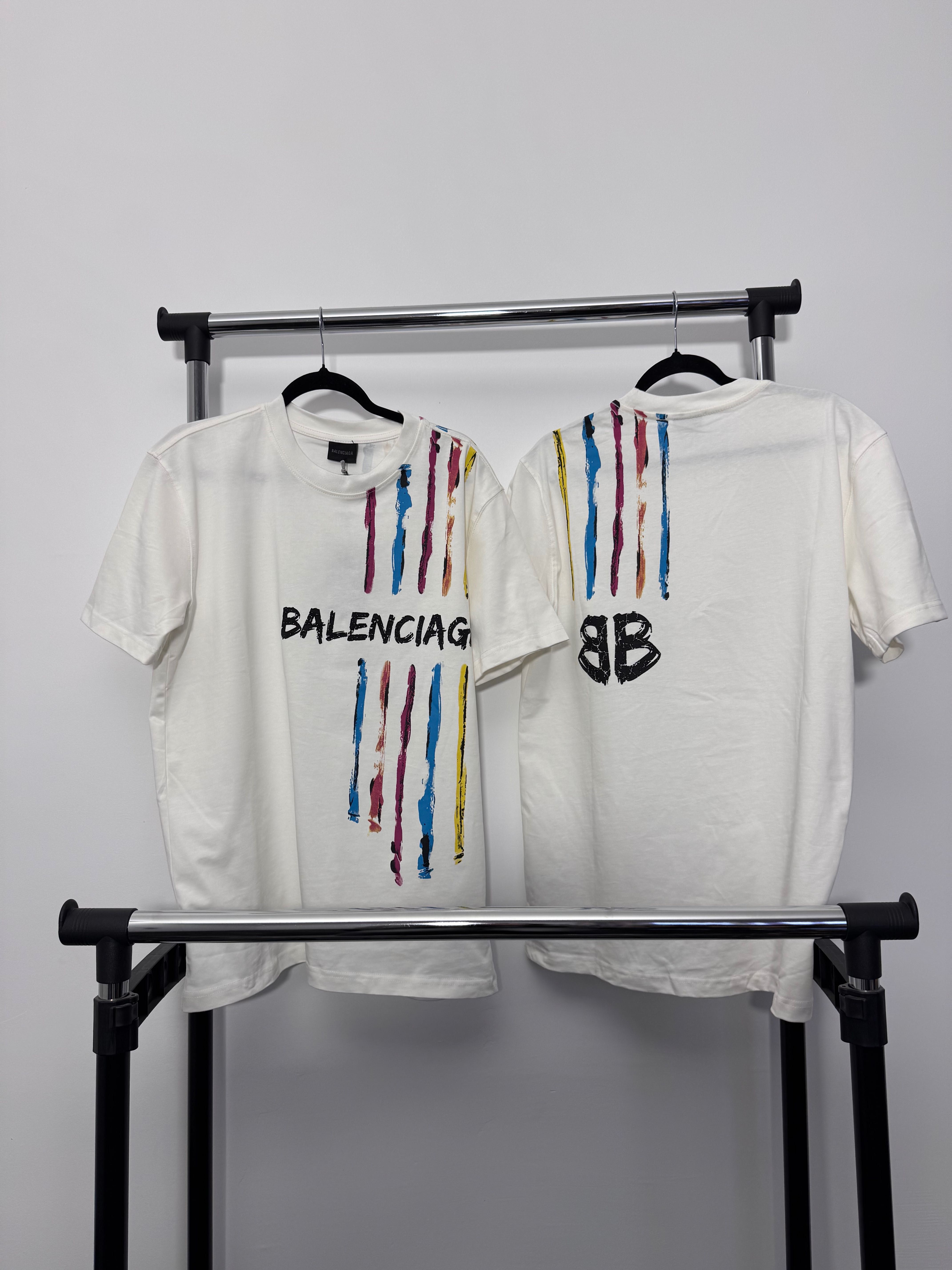 Tricou alb Balenciaga PREMIUM colectia noua S,M,L,XL,XXL