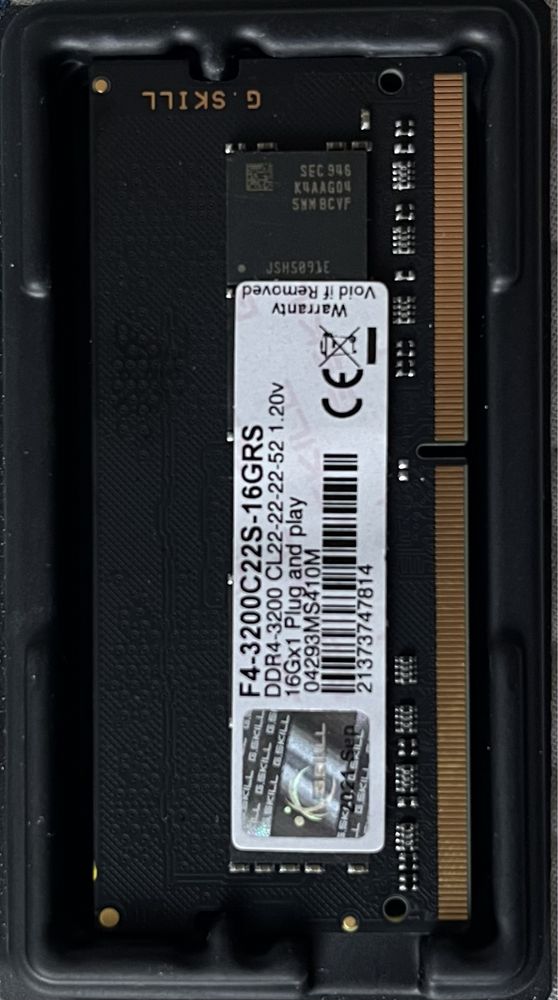 Оперативная память для ноутбука DDR4 16gb одной планкой