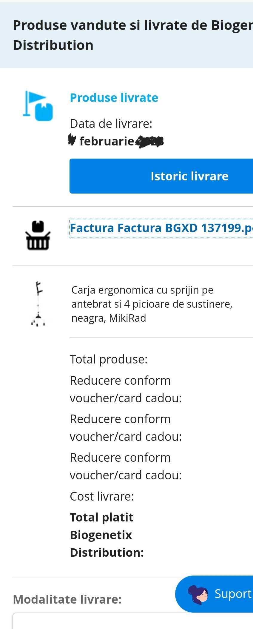 Carja ergonomica MikiRad sprijin pe antebrat si 4 picioare