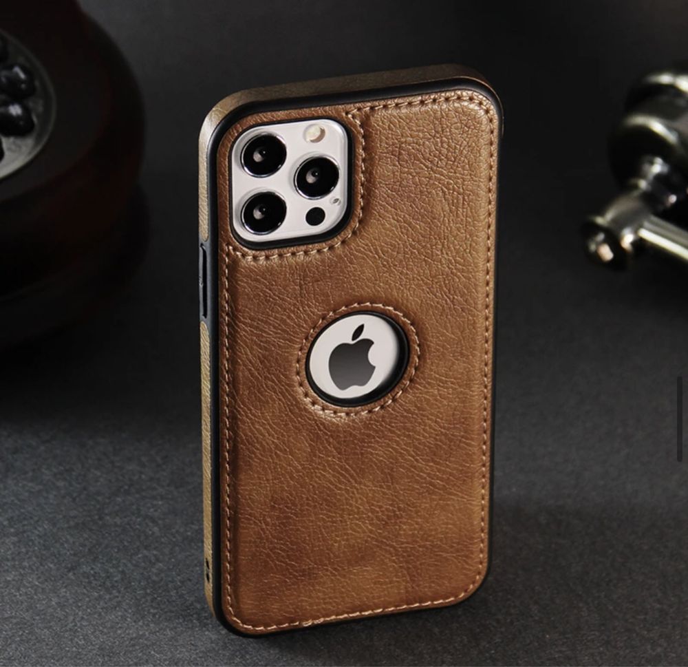 Лукс кейс кожен гръб за iPhone 15 Pro Max