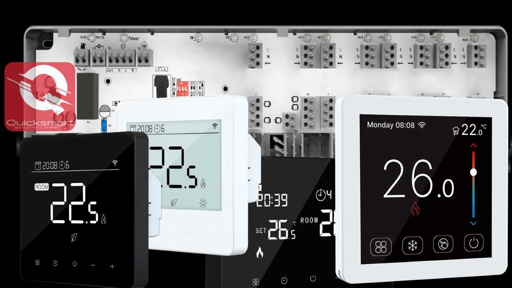 Automatizare Incalzire Pardoseala Q10, 8 zone, 4 Termostate cu fir Q40