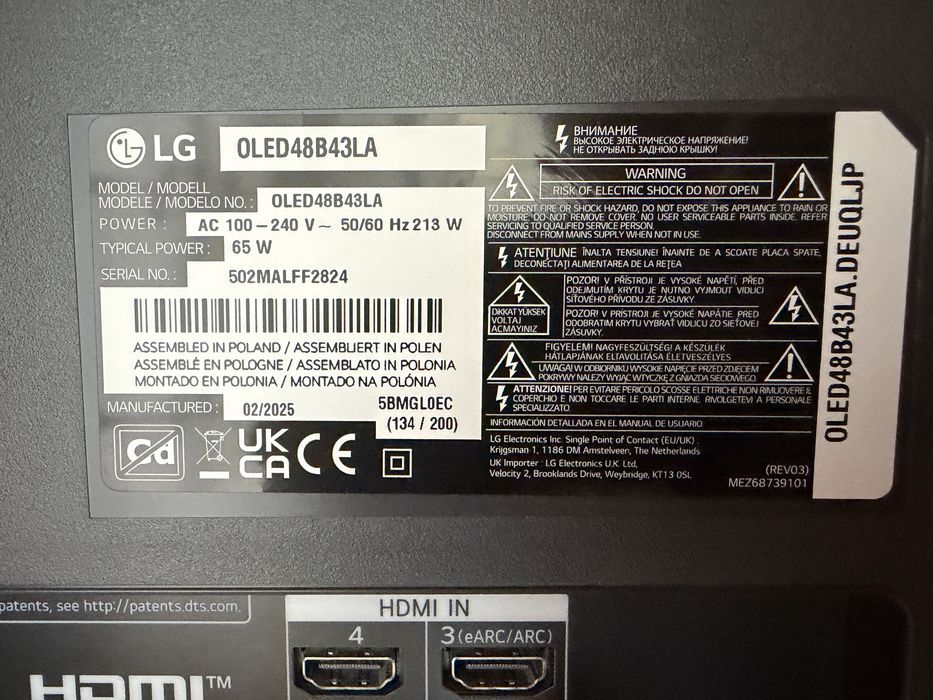 Tv LG Oled 121cm diagonala