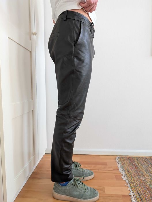 Pantaloni C&A Premium de piele naturala, barbati, marime 40 / M