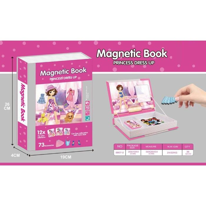 Carte magnetica cu piese puzzle Princess Dress Up