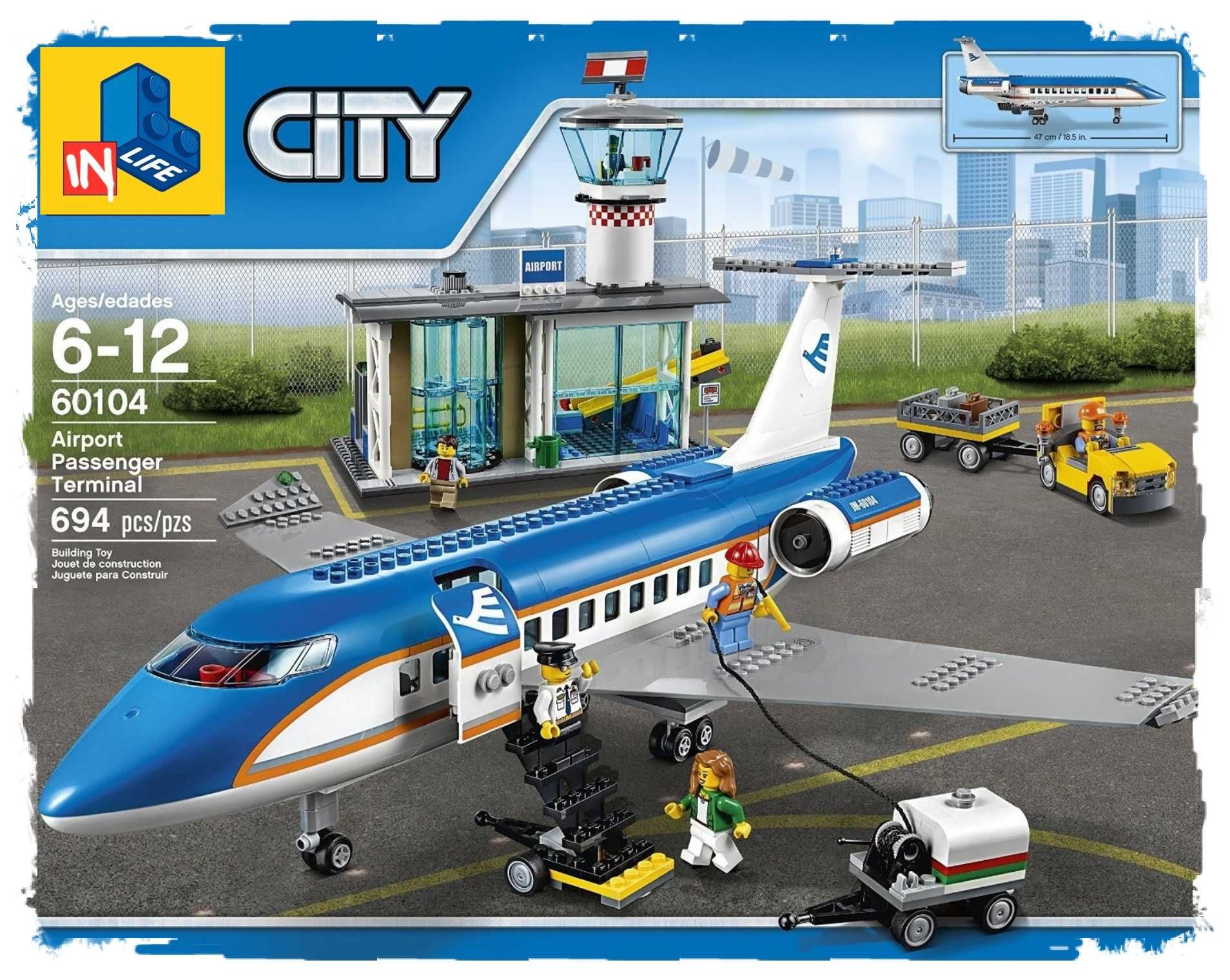 Tip lego City Avion Terminal pasageri aeroport 60104