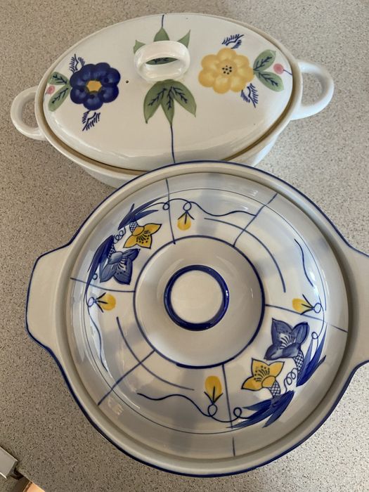 2 броя винтидж порцеланов съд и супник/ тенджера с капаци