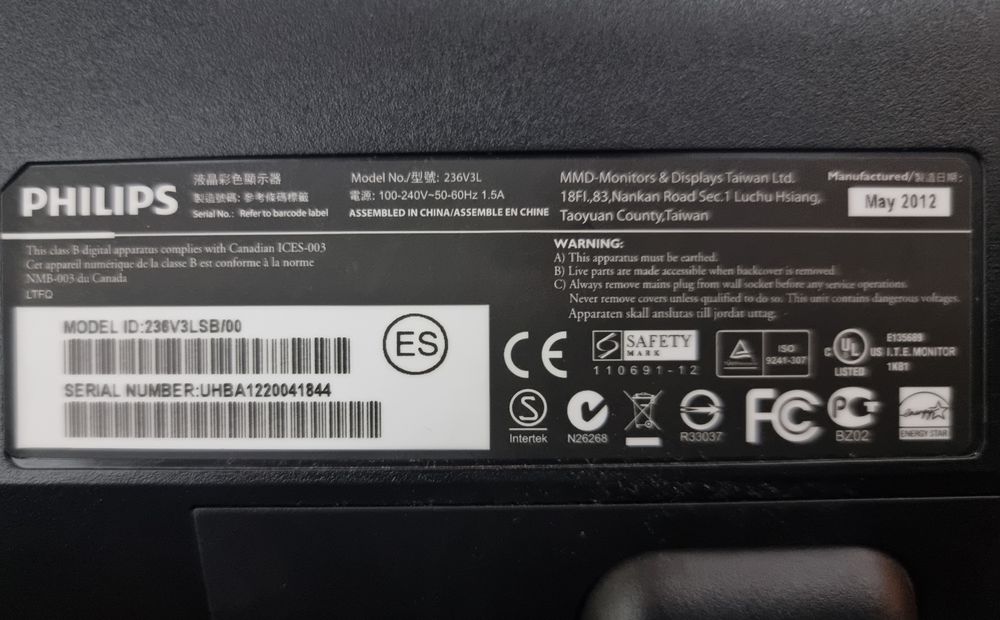 Monitor LED Philips 23.6" Full HD, VGA, DVI, Negru