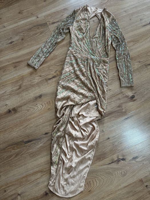 Asos Luxe дълга пайетена празнична парти рокля