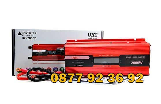 ПРОМОЦИЯ С ДИСПЛЕЙ инвертор UKC 2000W 12V/24V 220V, инвертер 2000В