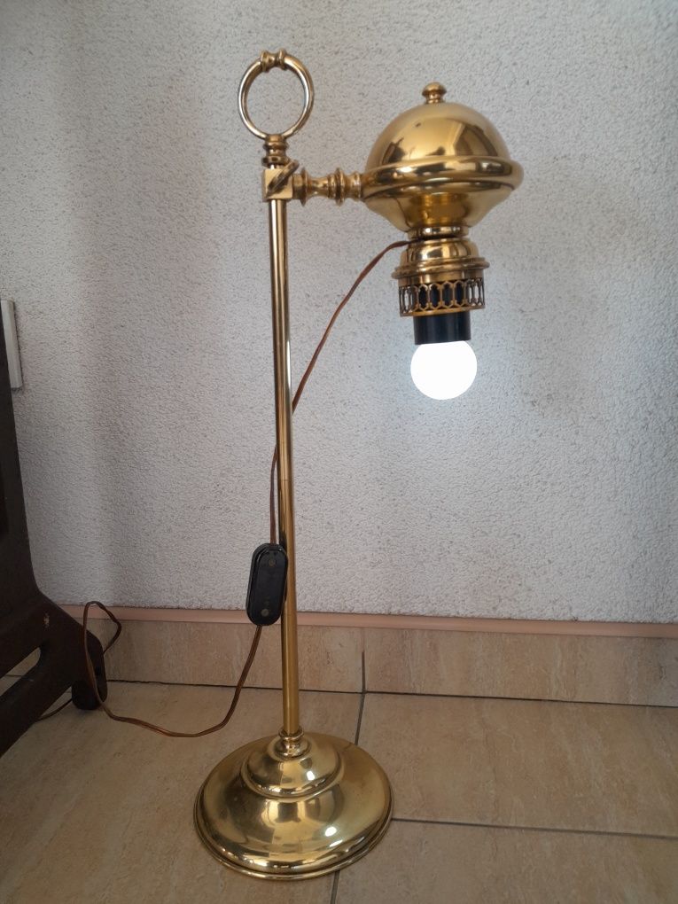 Lampă  veioza din alamă  masiva , anii 60, h 54 cm