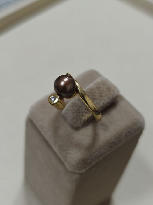 Inel cu perla aur 18k 4.93gr (r)