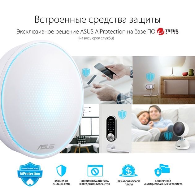 Новая - Wi-Fi MESH-система ASUS Lyra MAP-AC2200, 2.4/5 ГГ, до 867 Мб/с