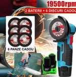 Mini Polizor Flex Electric cu 2 Baterii 12V Disc 76MM + 6 Discuri