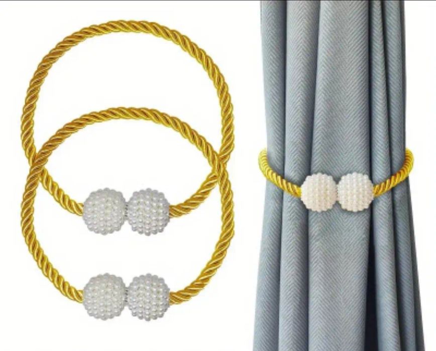 Cordoane draperie perdea cu magneți 2buc magnetice , Auriu