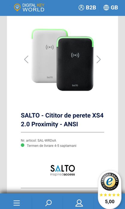 SALTO - Cititor de perete XS4 2.0 Proximity - ANSI