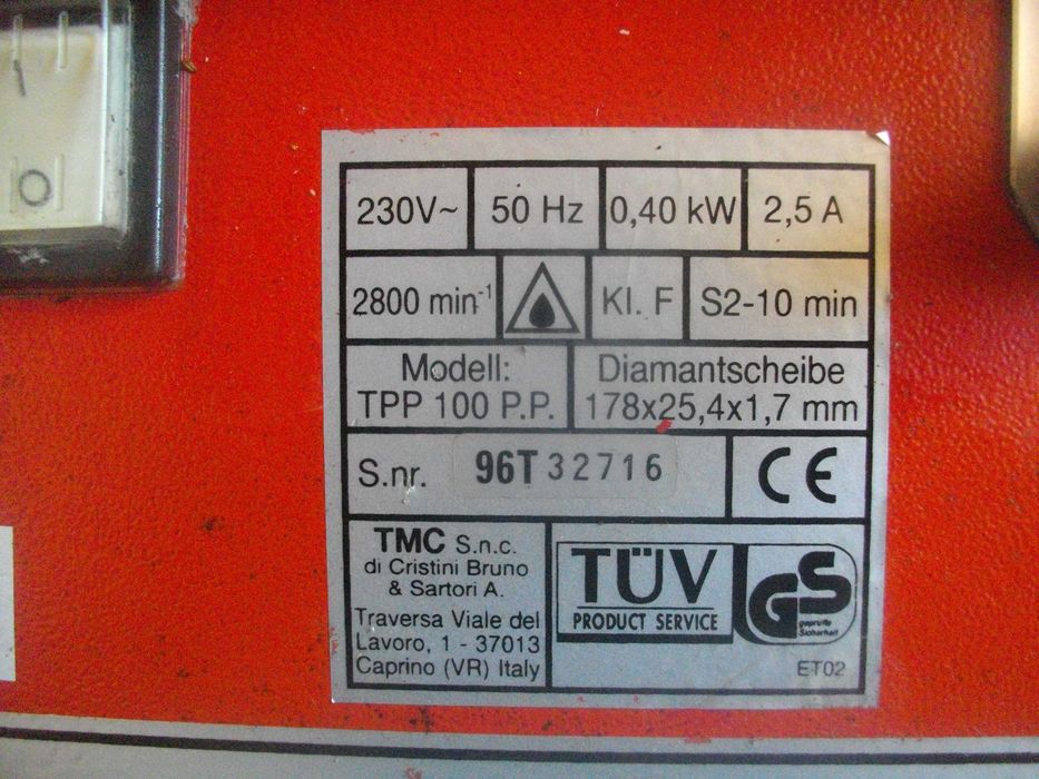 660W ф180 ITALY Профи Електрическа Машина Рязане Плочи Плочки-GUDE