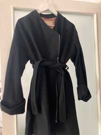 Palton H&M negru, lana 60%, marime S