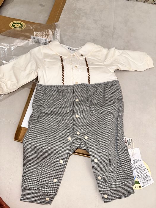 Новый костюм хлопок 0-3 месяцев