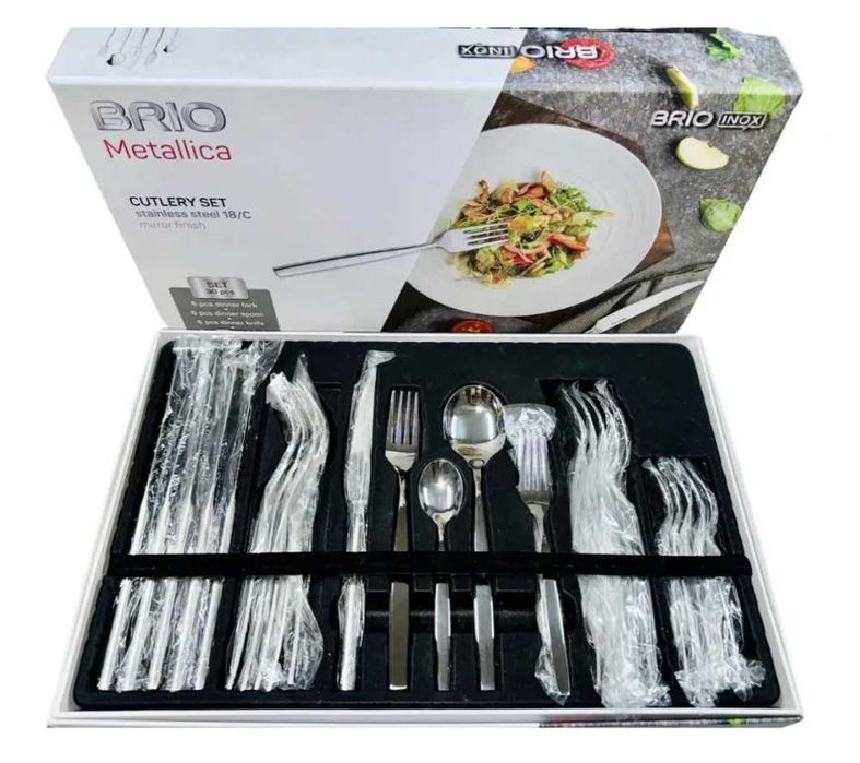 Луксозен комплект прибори за хранене BRIO Metallica, 30 части,ПРОМО!