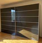 Rez/Dressing/Dulap 331/220/67 cm 2 usi culisante sticla gri antracit