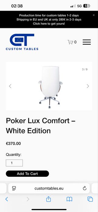 Scaune Poker Personalizate + Masa Poker Logo tau CustomTables.eu stoc