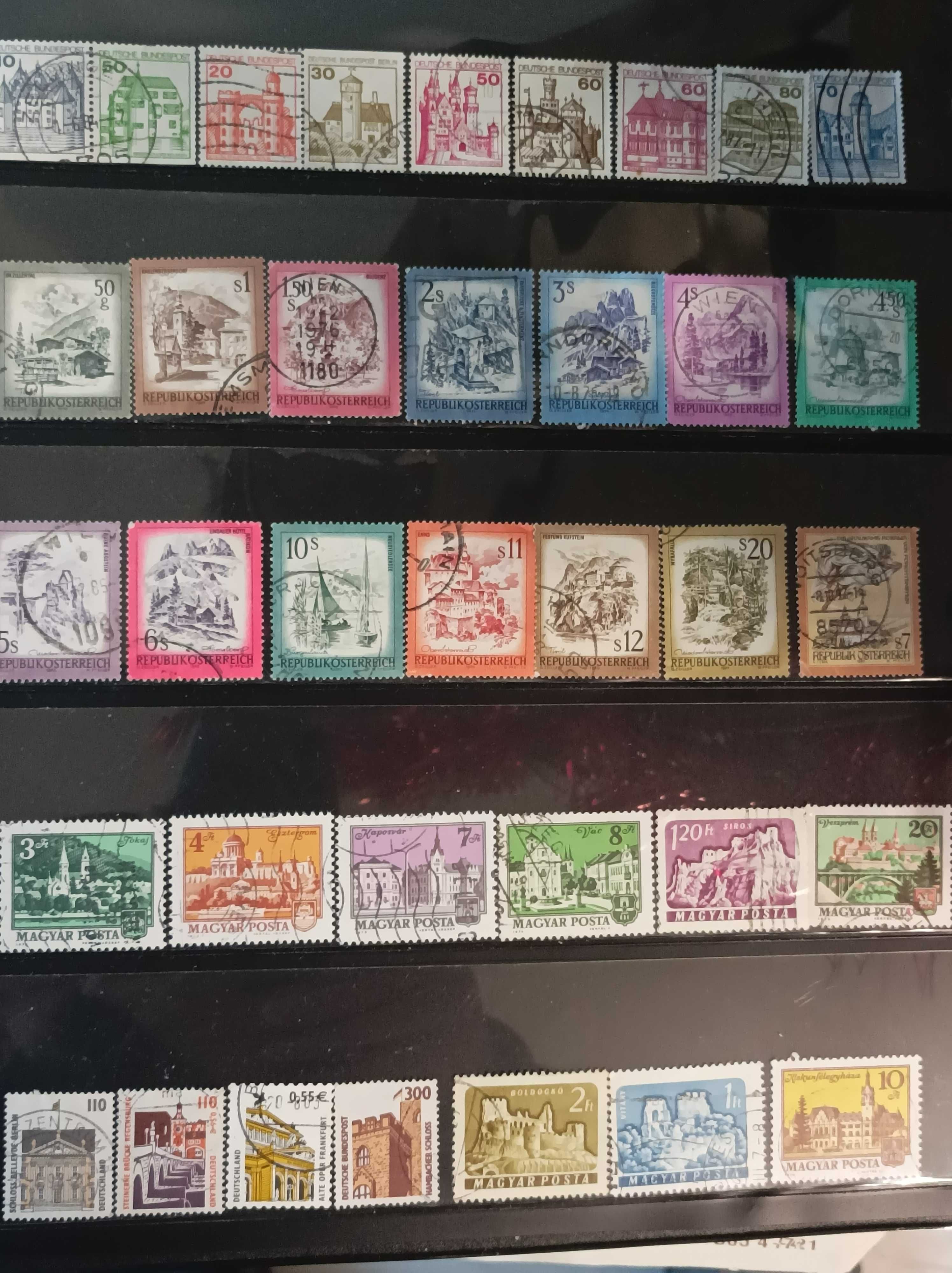 Колекция пощенски марки със 72 замъка.