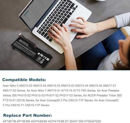 Нова Батерия AP18E7M за лаптоп Acer Nitro 5 7 Predator Helios Triton