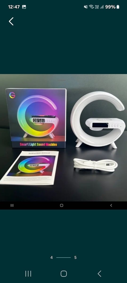 Lampă de masă  ceas difuzor lumini rgb