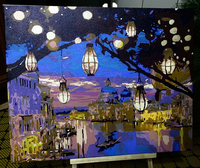 Pictura manuala acrilic pe panza