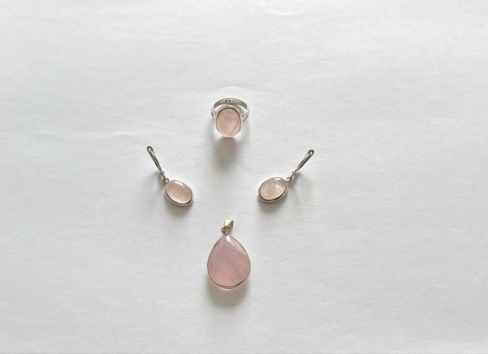 Set de argint cu piatră de opal