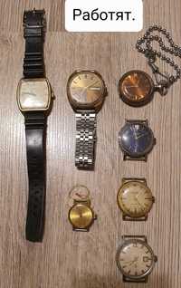Лот стари часовници,позлатени и автоматични