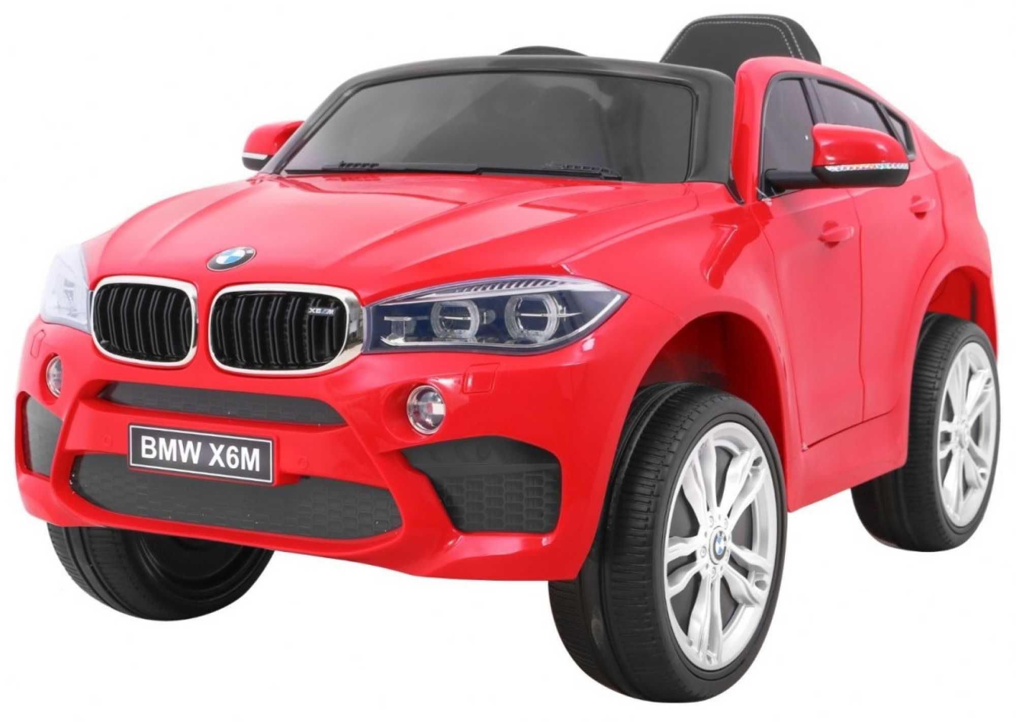 Masinuta electrica copii 1-6 ani BMW X6M Roti Moi,Scaun Piele  #Rosu