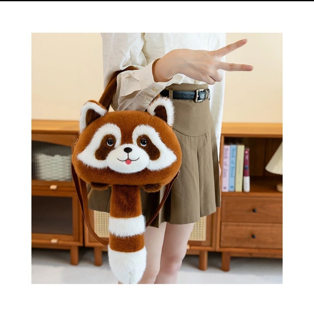 3D Плюшена Раница Чанта Червена Панда, Плюшена Панда Чанта Red Panda