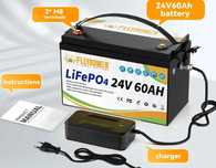 Acumulator baterie LiFePO4 stocare 24V 60Ah + charger +USB
