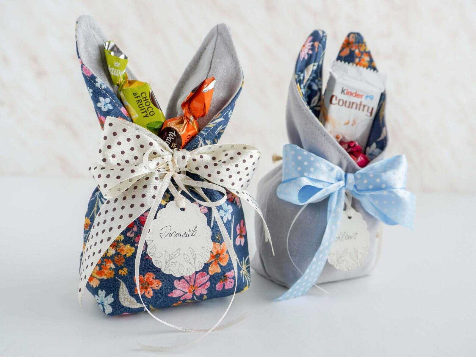 Decorațiune Paște, Sac personalizat pt. dulciuri cu urechi de iepuraș