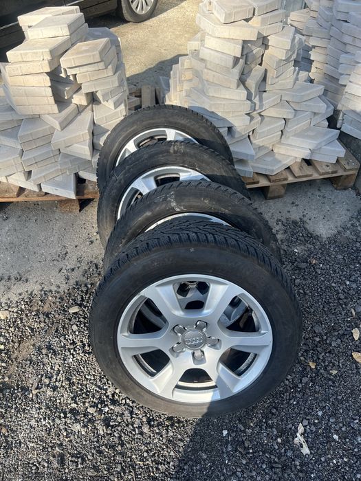 Jante aliaj audi 5x112 + cauciucuri iarna 205 55 16