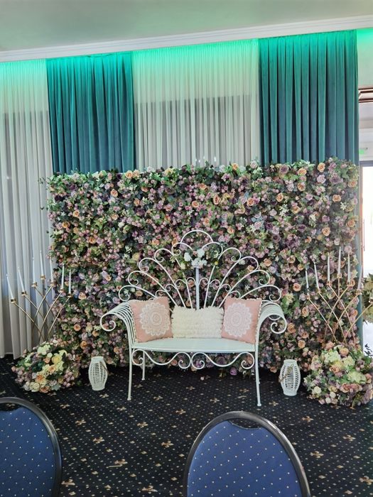 Decor nunta-aranjamente mese, Prezidiu, panou foto