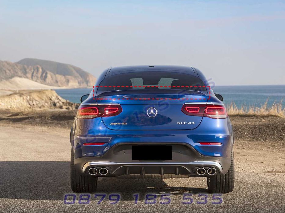 Лип спойлер капак багажник Mercedes AMG GLC C253 мерцедес заден тунинг