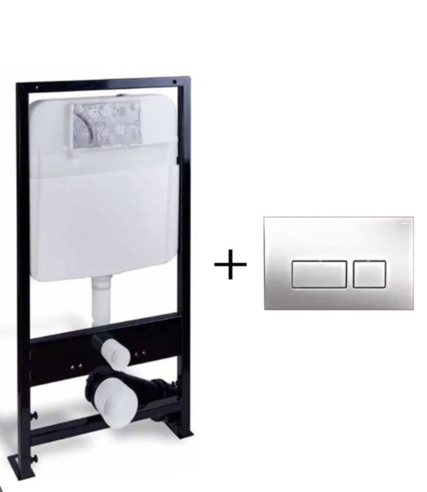 Инсталяция с кнопками черный белый хром глянец