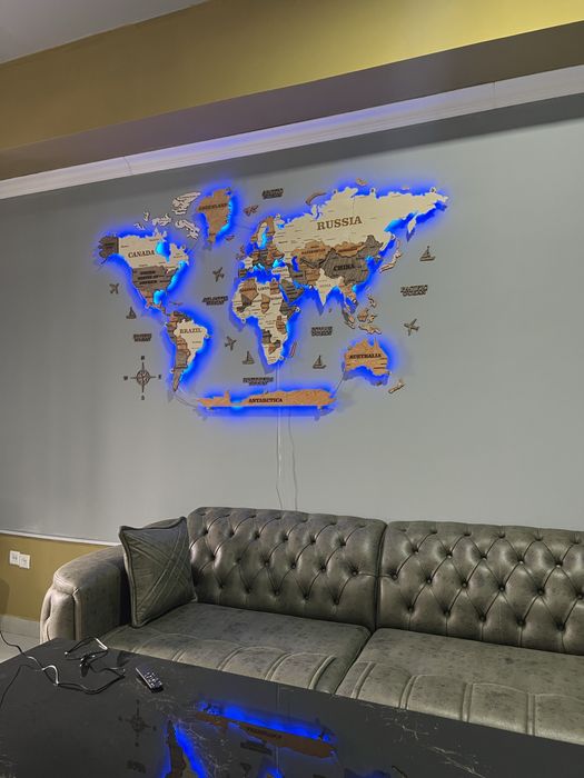 3Д карта мира-Yog’ochli dunyo xaritasi,3d xarita