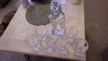 Set 6 pahare + sticla de cristal de Bohemia
