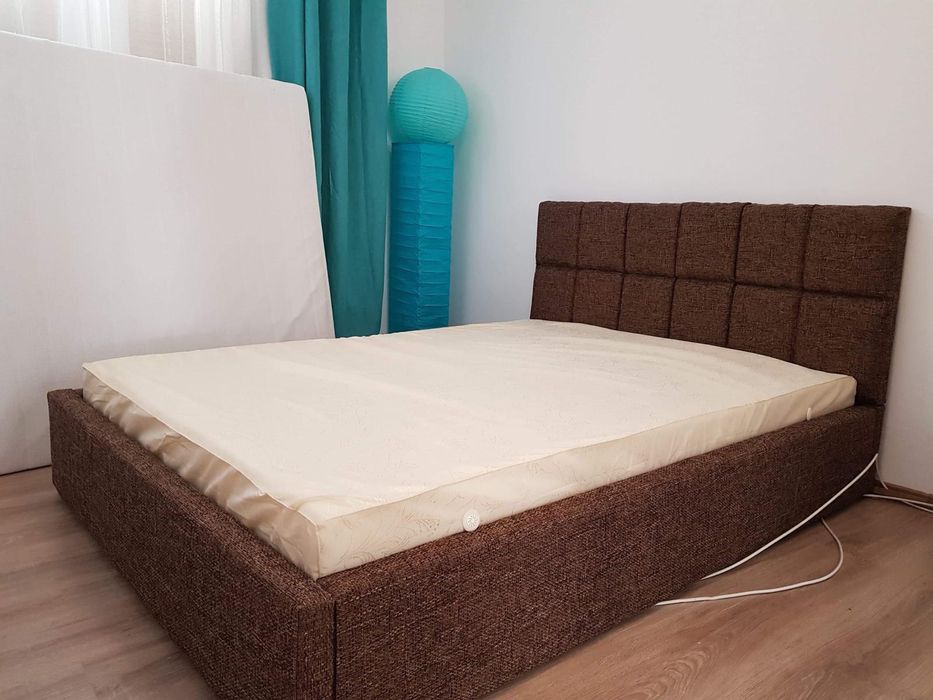 Pat Tapițat NOU pe Structura de Lemn| Transport GRATUIT