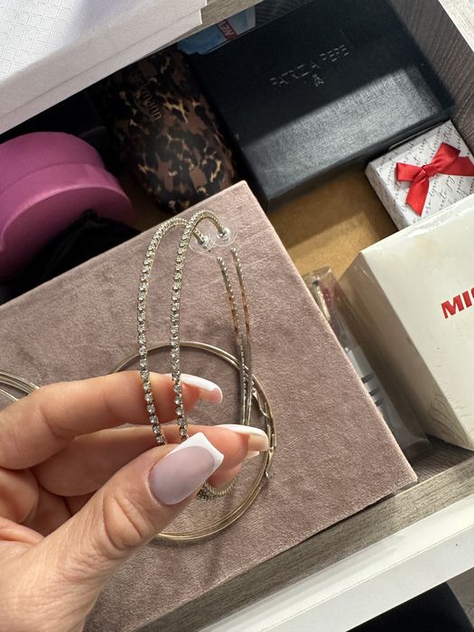 Сет големи халки и чокър по врата цвят Gold