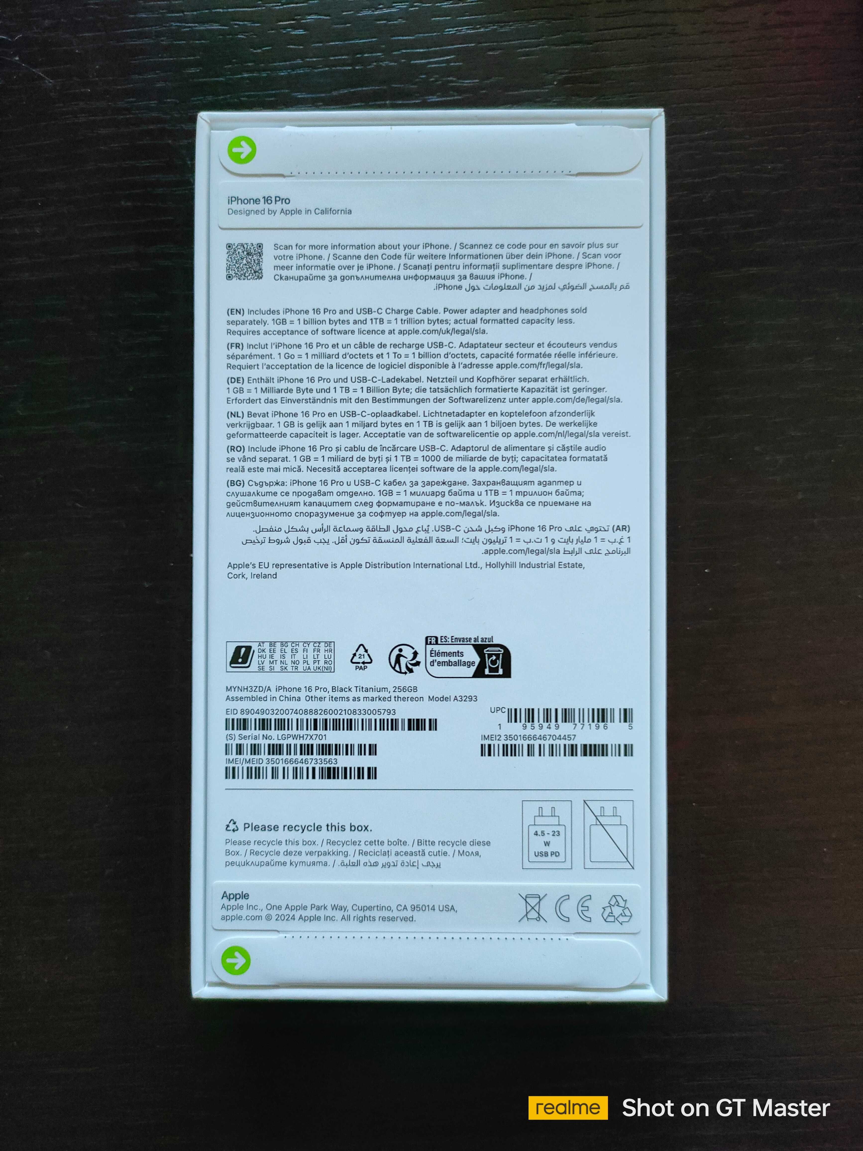 Iphone 16 Pro 256GB  Titanium Black 3г.ГАРАНЦИЯ