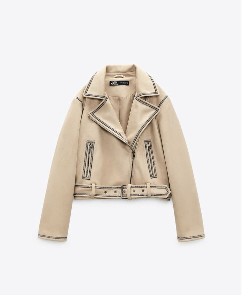 Яке с камъни - велур Zara / Зара XLс етикет